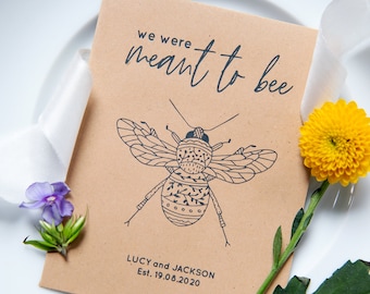 10 Floral Bee Wildflower Seed Wedding Favours