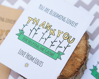 10 Thank You Flowers Personalised Seed Packets