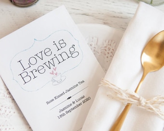 10 Love is Brewing Personalised Tea Packet Favours