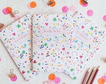 Colourful Confetti Print Bridal Party Notebook