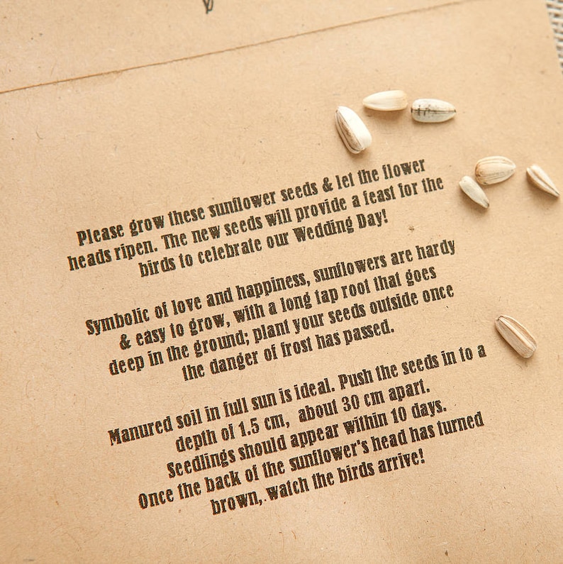 10 Love Birds Personalised Seed Packet Favours