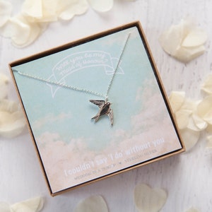 Swallow Necklace on Personalised Gift Card image 1