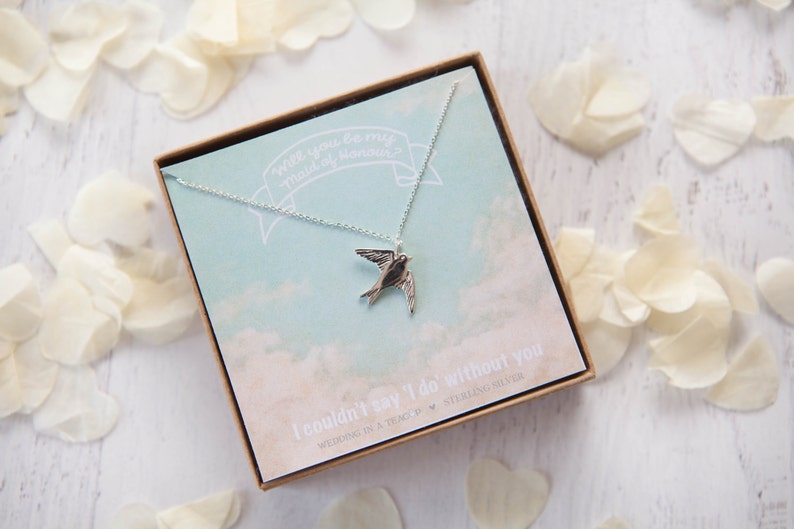 Swallow Necklace on Personalised Gift Card image 1