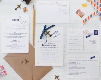 Voler avec nous bricolage mariage Invitation Pack - commande Minimum de 25