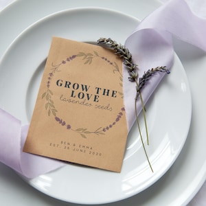 10 Grow The Love Lavender Seed Packet Favours
