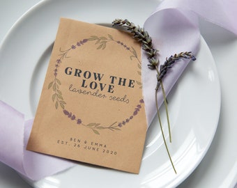 10 Grow The Love Lavender Seed Packet Favours