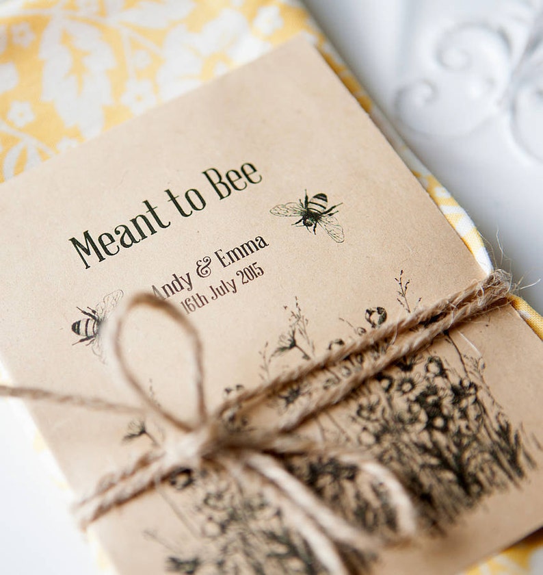 10 Meant To Bee Personalised Seed Packet Favours image 3