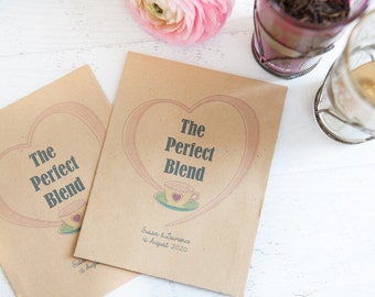 10 The Perfect Blend Personalised Tea Packet Favours