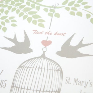 Lovebirds Personalised Wedding Day Print image 2