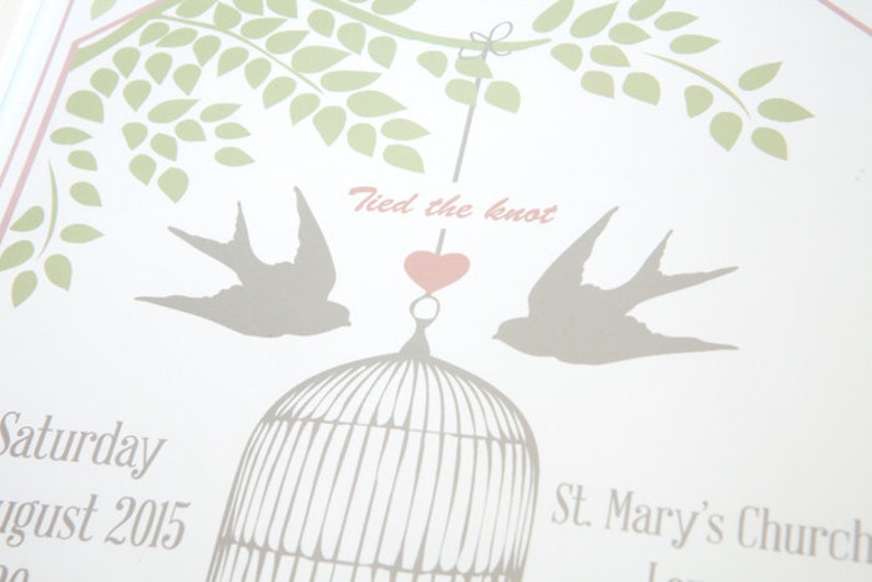 Lovebirds Personalised Wedding Day Print image 2