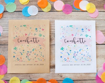 10 Colourful Confetti Print Personalised Confetti Packets