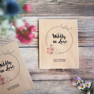 10 Wildly in Love Personalised Seed Packet Favours