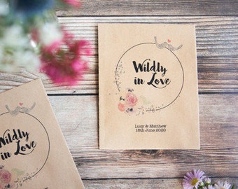 10 Wildly in Love Personalised Seed Packet Favours