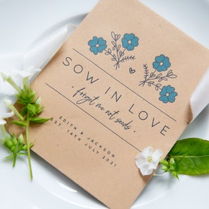 10 cadeaux « Sow In Love » Forget Me Not en sachet de graines