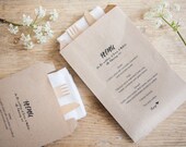 10 Personalised Menu Kraft Paper Bags