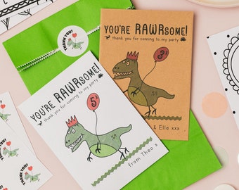 10 Dinosaur Seed Packet Party Favours