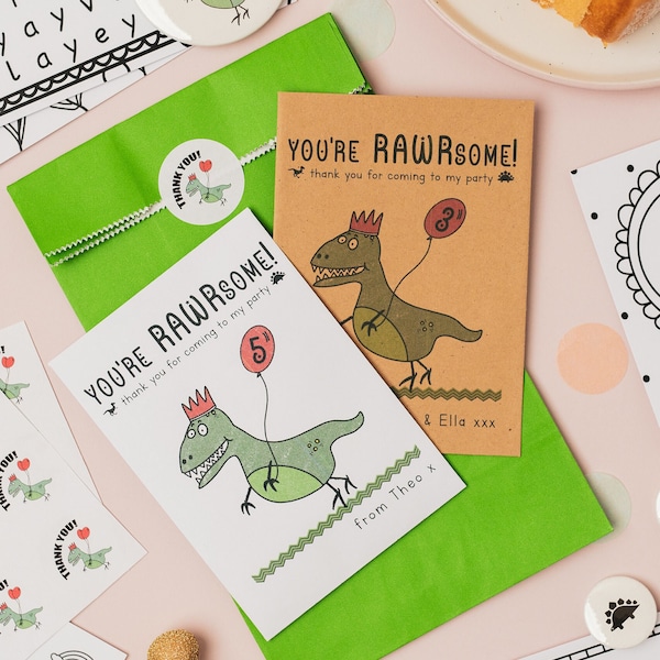 10 Dinosaur Seed Packet Party Favours