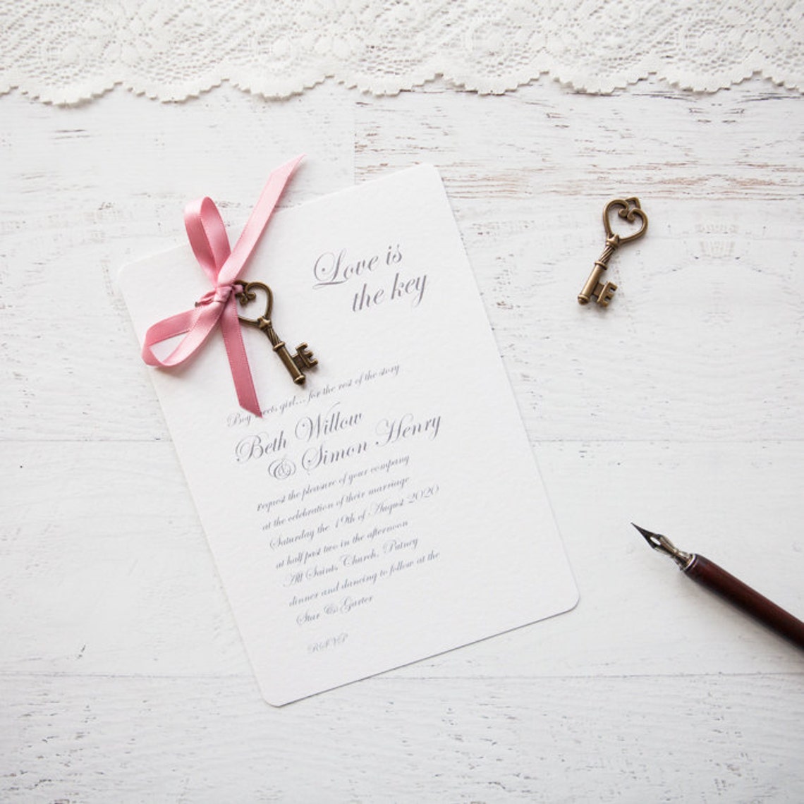 Love is the Key DIY Invitation Pack Minimum Order of 25 Etsy