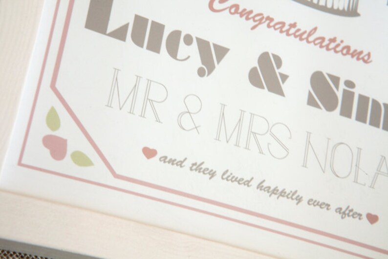 Lovebirds Personalised Wedding Day Print image 4