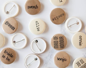 Personalised Coffee & Cream Name Badges