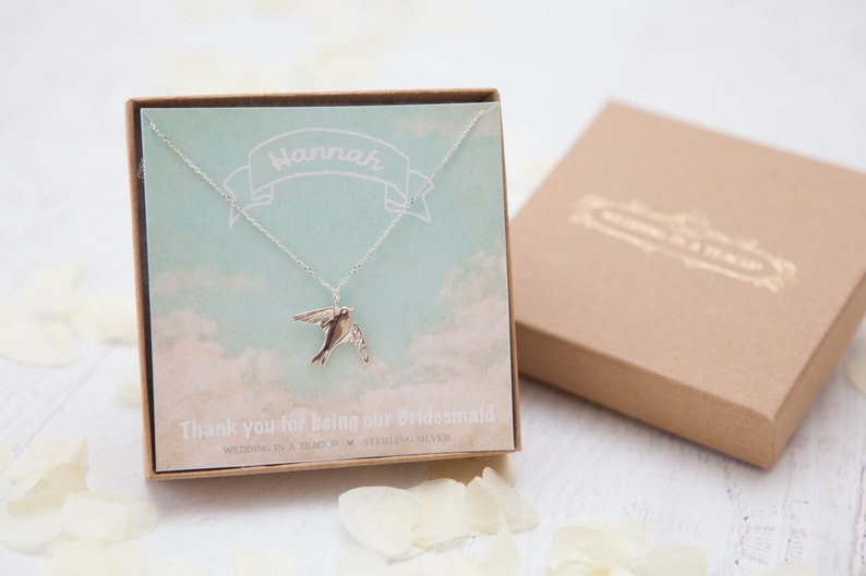 Swallow Necklace on Personalised Gift Card image 4