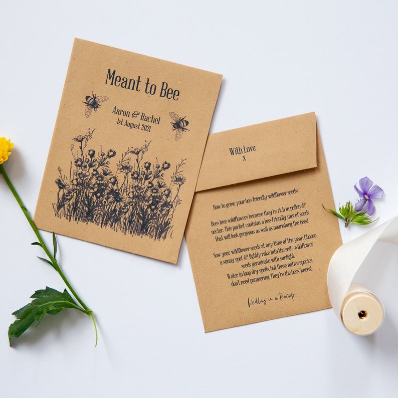 10 Meant To Bee Personalised Seed Packet Favours image 4
