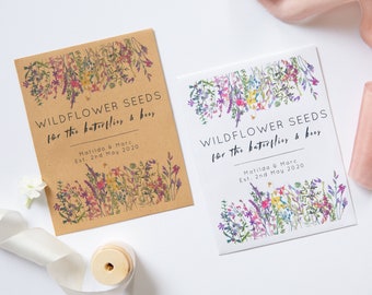 10 Wildflower Meadow Seed Packet Wedding Favours