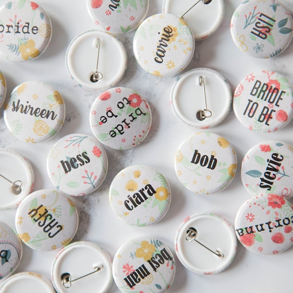 Personalised Floral Name Badges