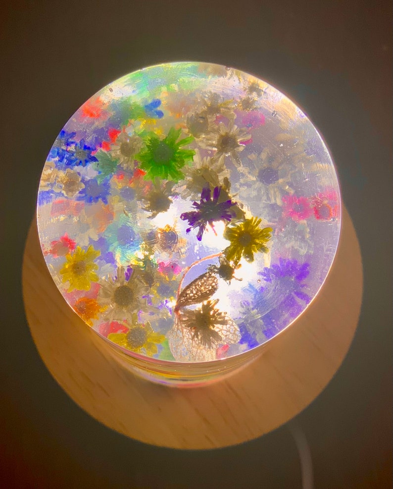 USB Night Light With Resin and Flowers - Etsy