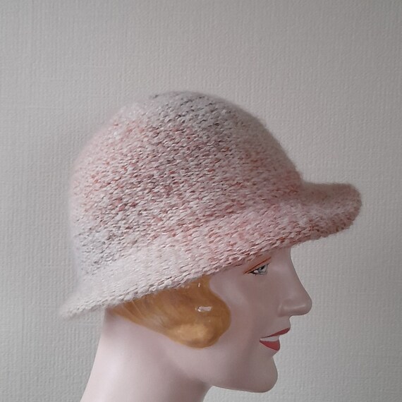 Vintage Trilby Hat, 1970s Knitted Tweed Hat, Wome… - image 3