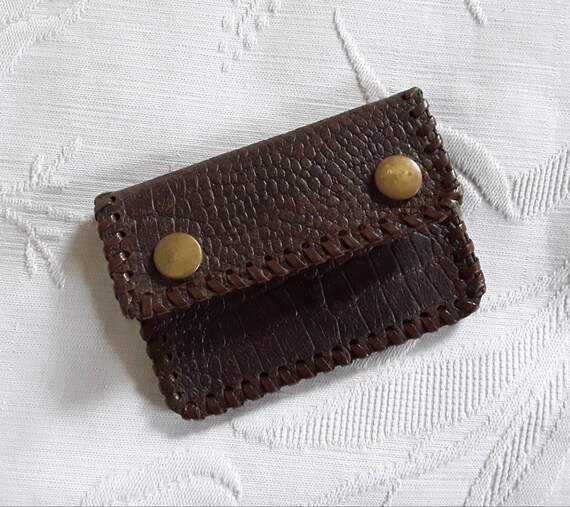 Vintage 1940s PURSE Brown Snakeskin Coin Purse Bra