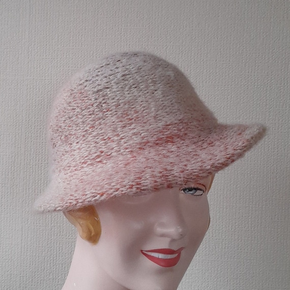 Vintage Trilby Hat, 1970s Knitted Tweed Hat, Wome… - image 1