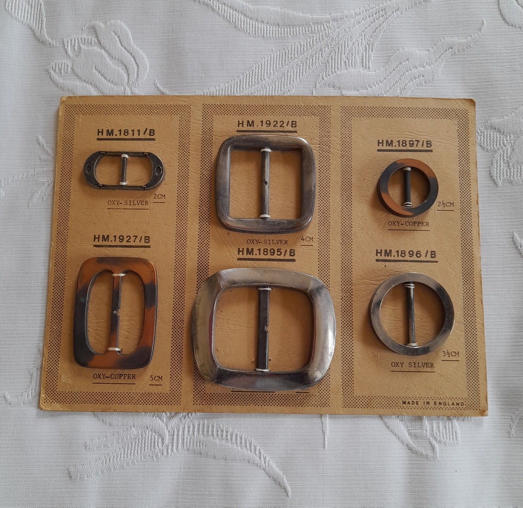 Vintage Buckles, Salesman's Sample Buckle Display Card, Oxy-silver ...