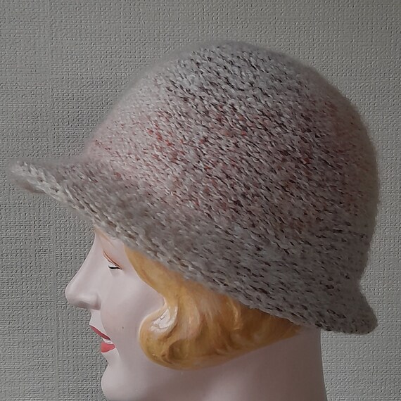 Vintage Trilby Hat, 1970s Knitted Tweed Hat, Wome… - image 8