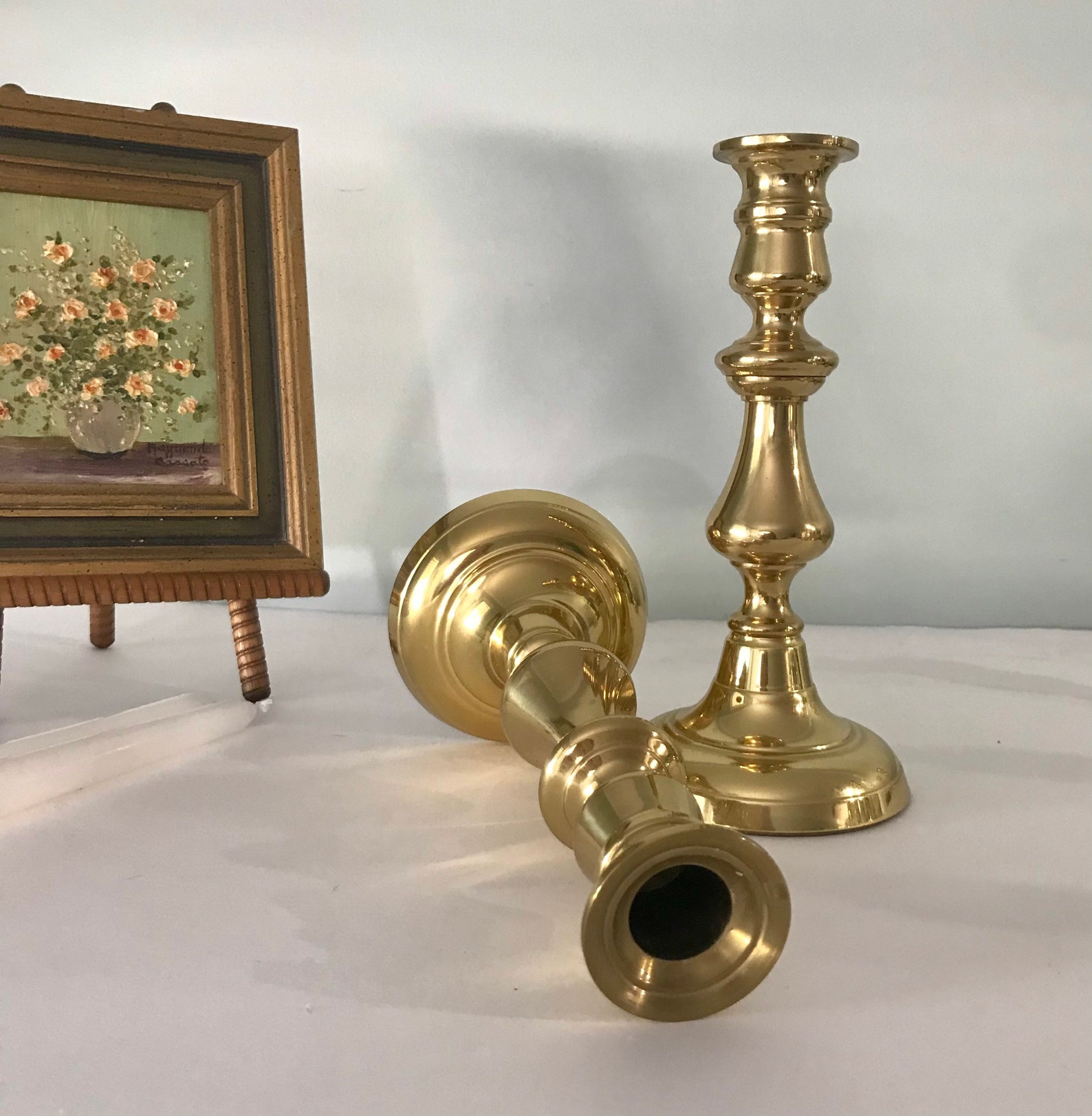 Pair of Baldwin Brass Candlesticks Brass Candleholders Etsy