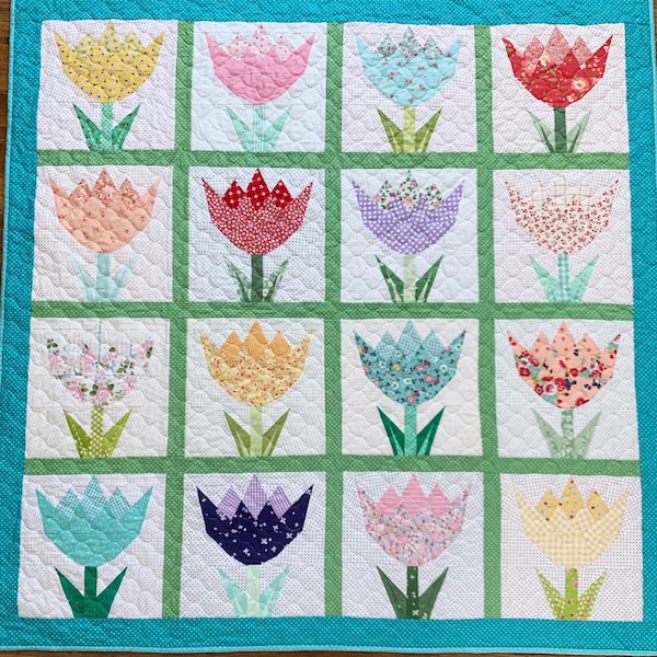Twirling Tulip Quilt Pattern Etsy