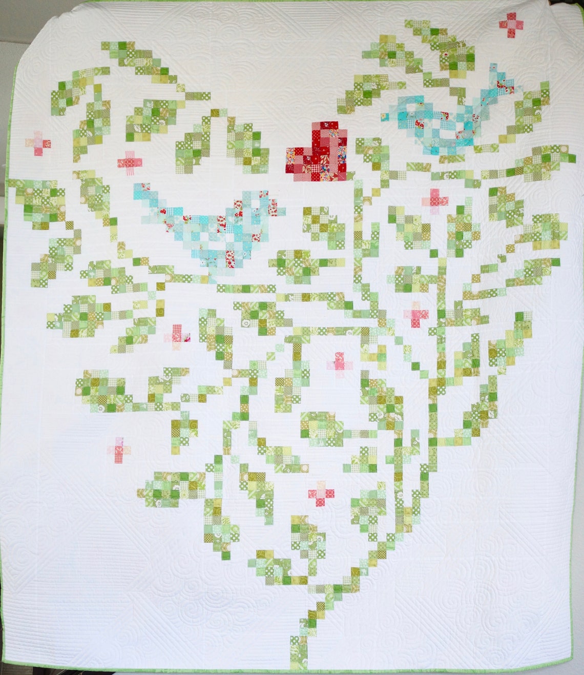 Love Bird quilted shoulder bag