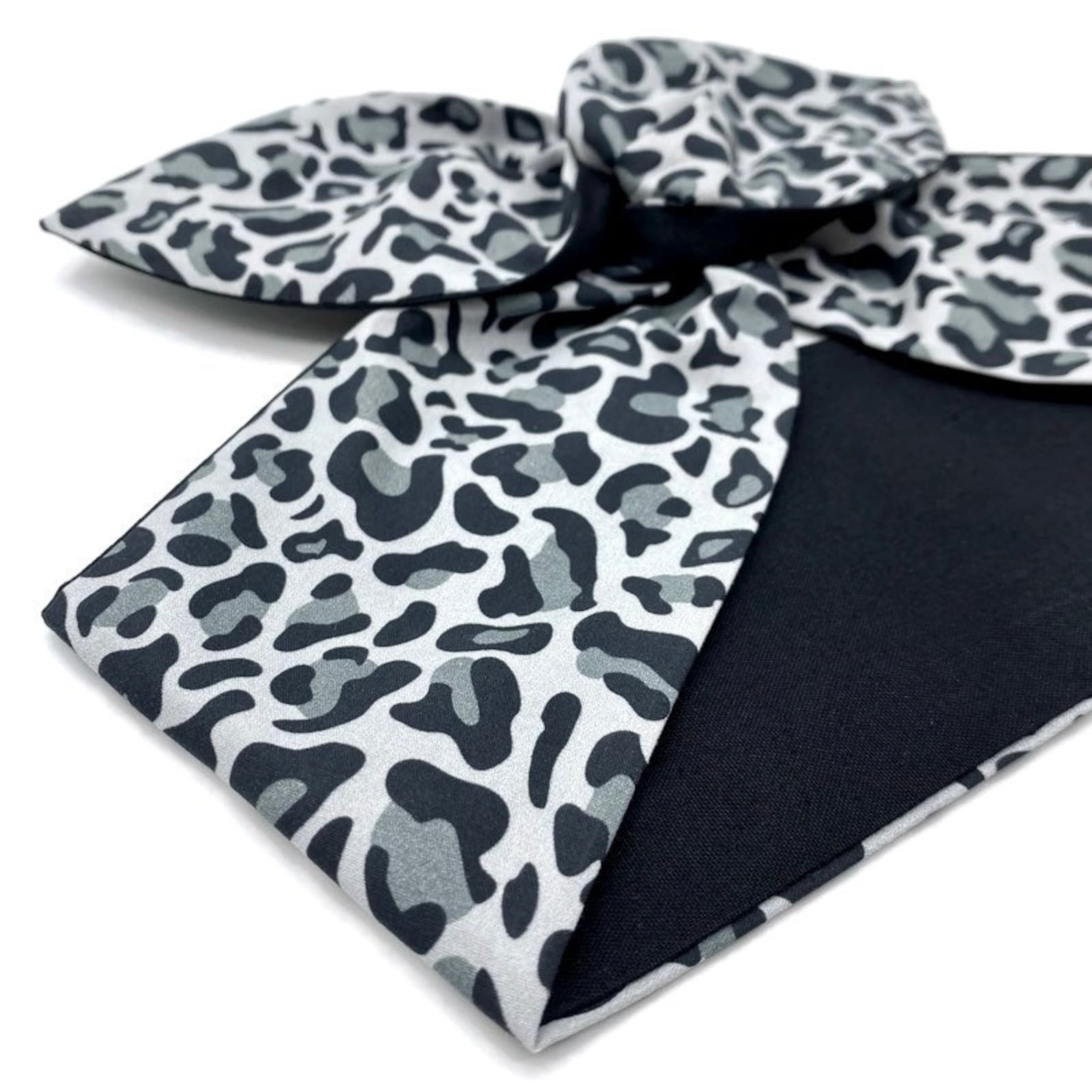 Wired Monochrome Leopard Print Head Scarf by Miss Cherry Etsy UK