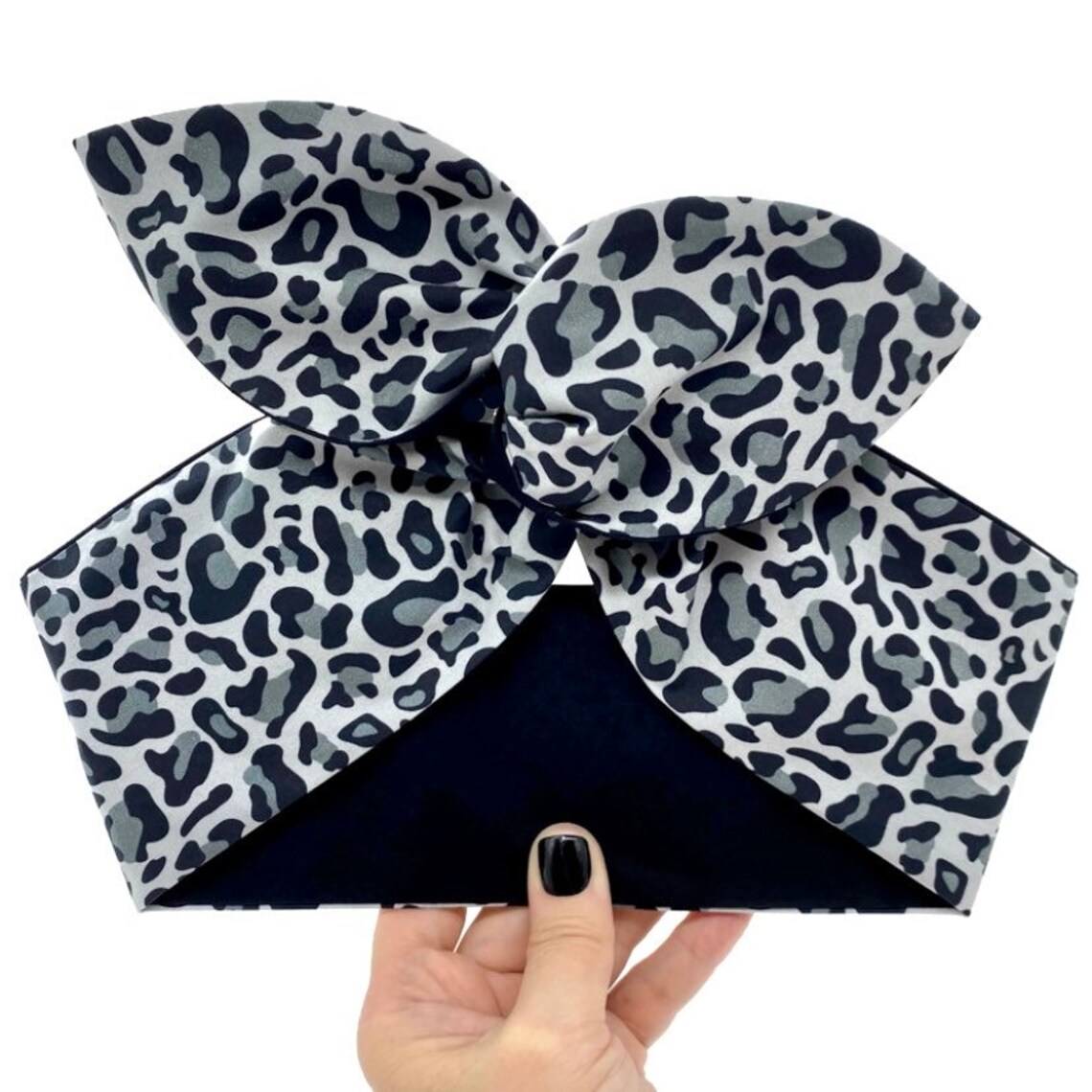 Wired Monochrome Leopard Print Head Scarf by Miss Cherry Etsy UK