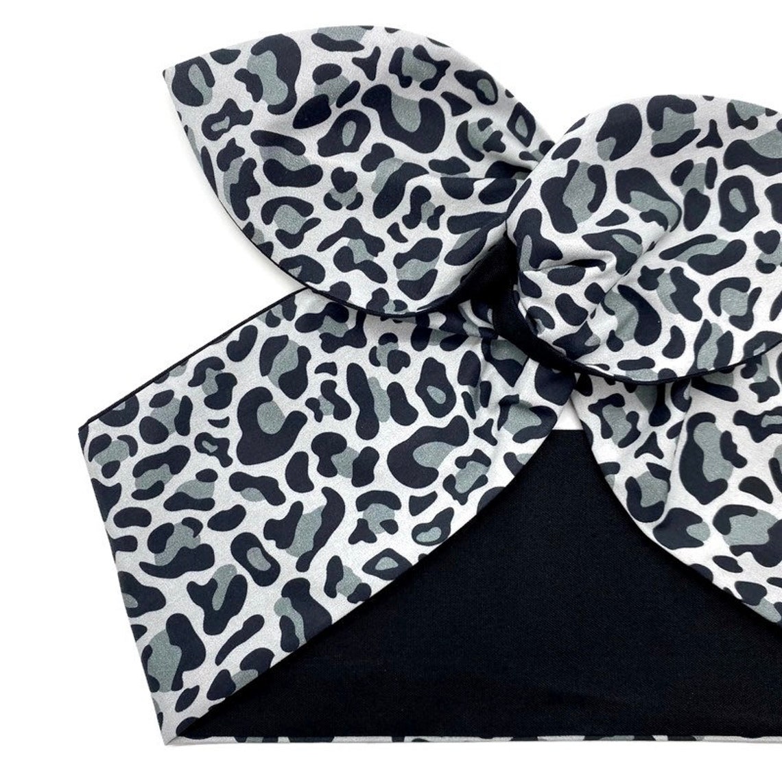 Wired Monochrome Leopard Print Head Scarf by Miss Cherry Etsy UK