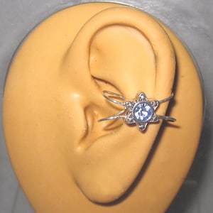 Silver Ear Cuff Non Piercing with Swarovski crystal