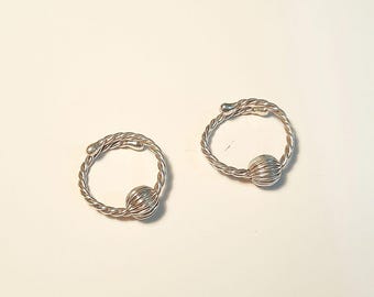 NO Pierce Nipple Rings Textured Bead Sterling Silver MATURE CONTENT