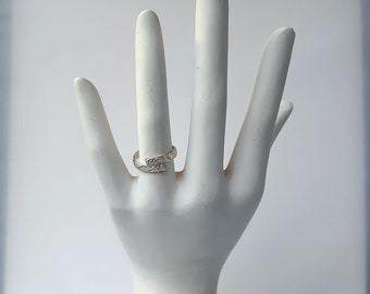 Patterned Sterling Silver Adjustable Finger or Toe Ring