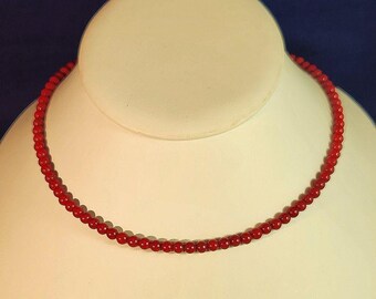 Red Jade Gemstone Choker Necklace. Wear as a choker or double wrap bracelet!
