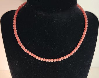 Coral Jade Gemstone Choker Necklace. Wear as a choker or double wrap bracelet!
