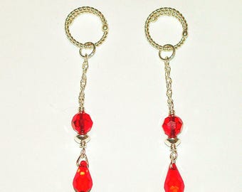 NO Pierce Nipple Dangles, Sterling Silver Rings or Clips, Crystal Dangles, Sexy!!!
