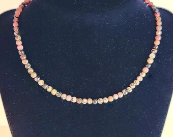 Black Rhodonite Gemstone Choker Necklace. Wear as a choker or double wrap bracelet!