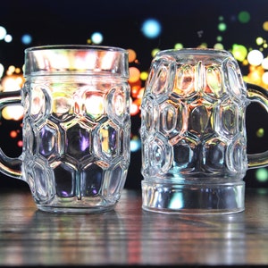 Vintage beer stein mug small Etched glass beer mug Kvass mug Punch glasses 250ml