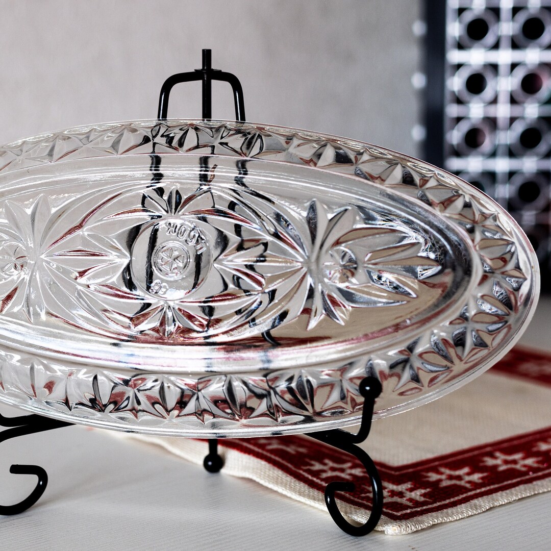 Herring Platter Crystal Platters Fish Serving Dish Appetizer Sushi