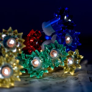 Christmas garland with lights vintage Fairy string lights snowflakes Christmas tree decor USSR